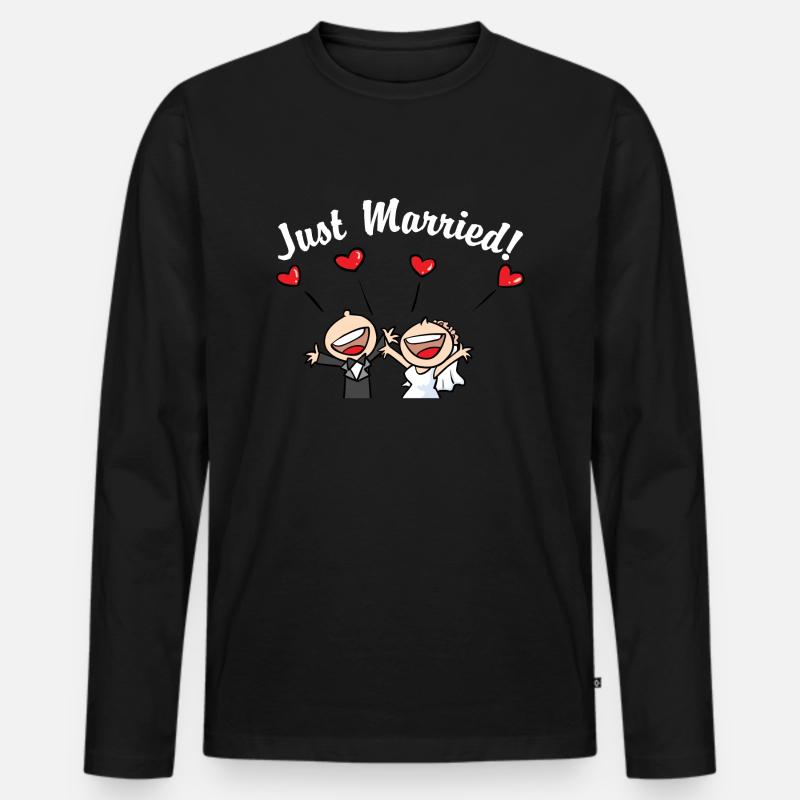 Netter Just Married - Männer Premium Bio Langarmshirt - Schwarz