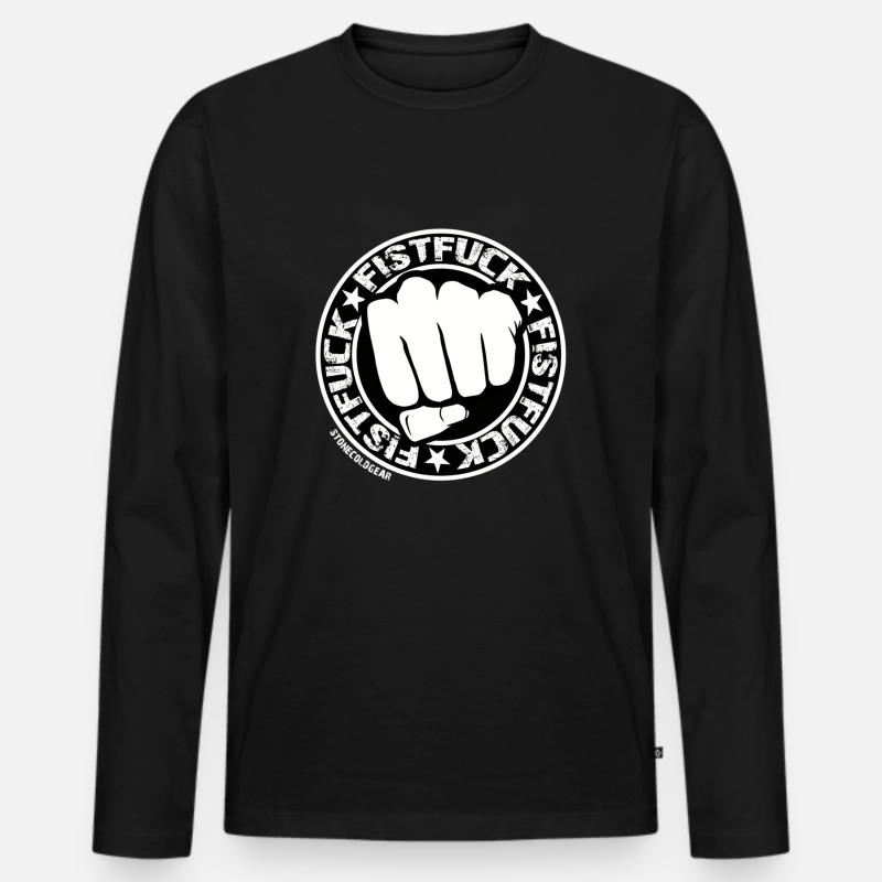 Fick Faust - Männer Premium Bio Langarmshirt - Schwarz