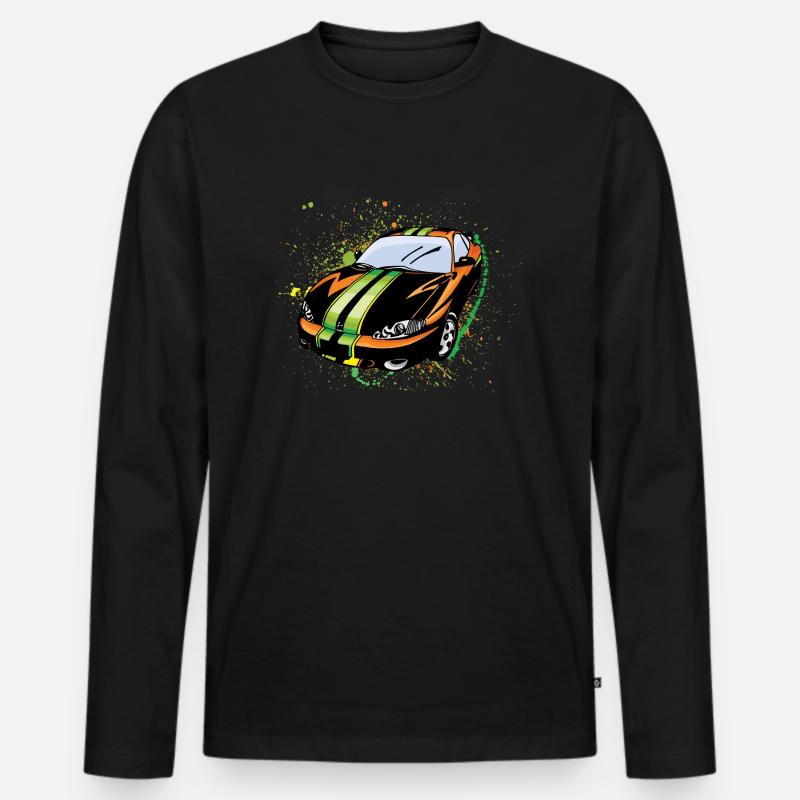 Sport Auto Liner - Männer Premium Bio Langarmshirt - Schwarz