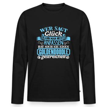 GOLDENDOODLE - Glück zum anfassen - Männer Premium Bio Langarmshirt - Schwarz - Vorne - Nico (187cm)