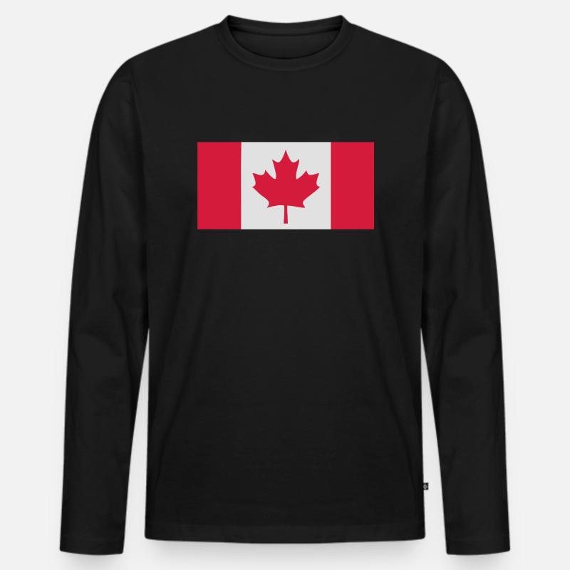canada - Männer Premium Bio Langarmshirt - Schwarz