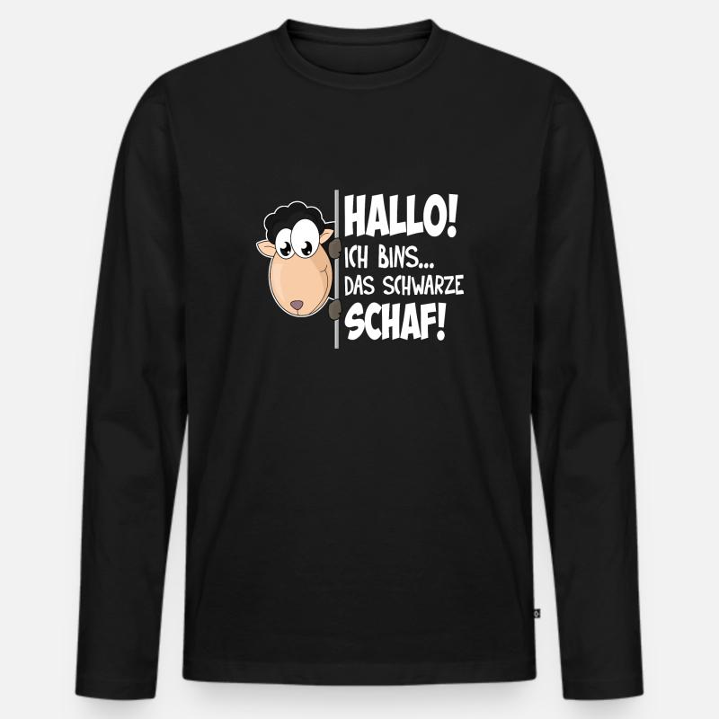 Das schwarze Schaf - Männer Premium Bio Langarmshirt - Schwarz