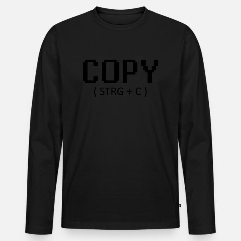 Copy - Männer Premium Bio Langarmshirt - Schwarz