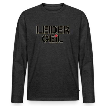 Leider Geil - Männer Premium Bio Langarmshirt - Anthrazit meliert - Vorne - Nico (187cm)