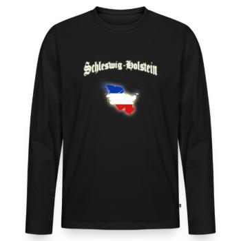 Schleswig-Holstein - Männer Premium Bio Langarmshirt - Schwarz - Vorne - Nico (187cm)