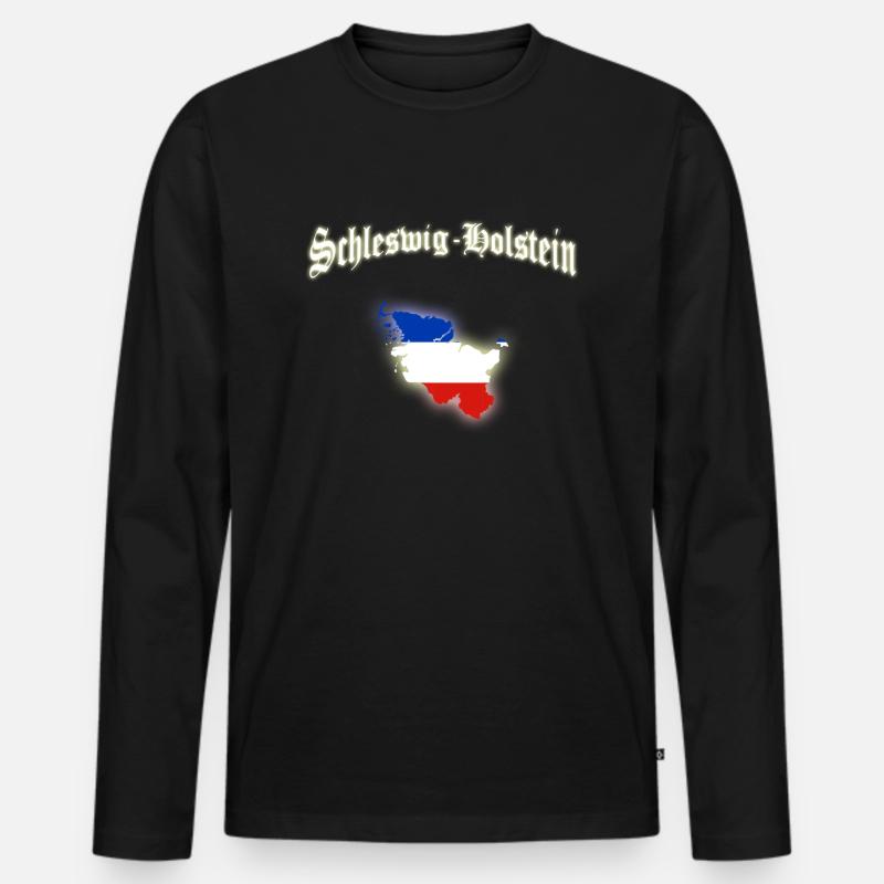 Schleswig-Holstein - Männer Premium Bio Langarmshirt - Schwarz