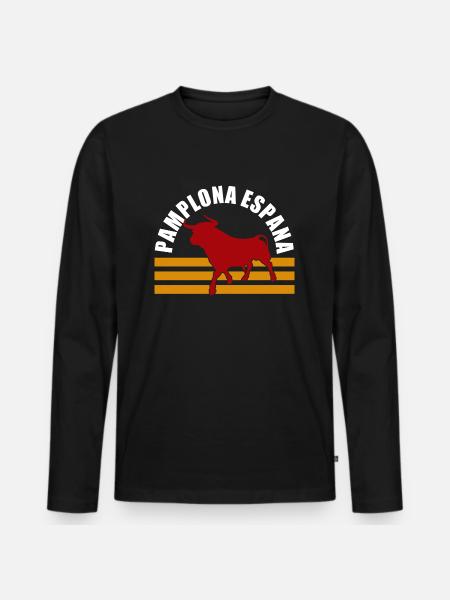 pamplona espana - Männer Premium Bio Langarmshirt - Schwarz