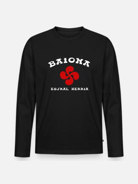 Baiona Bayonne rouge - T-shirt manches longues Premium bio Homme - noir