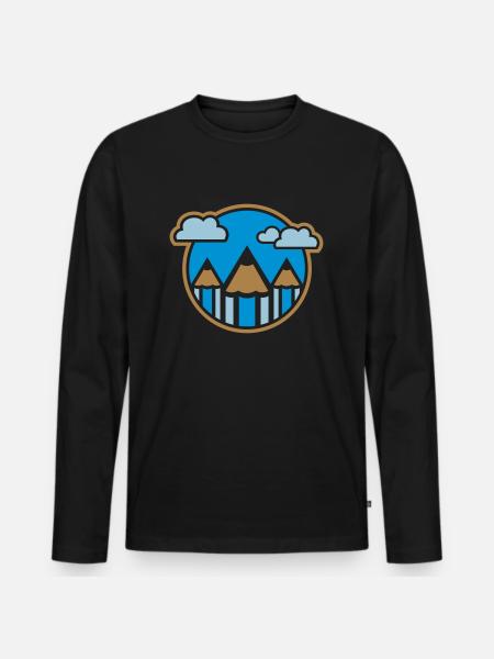 Pens (landscape) 02 - Men's Premium Organic Long Sleeve Shirt - black