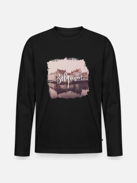 Belgium - Men's Premium Organic Long Sleeve Shirt - black