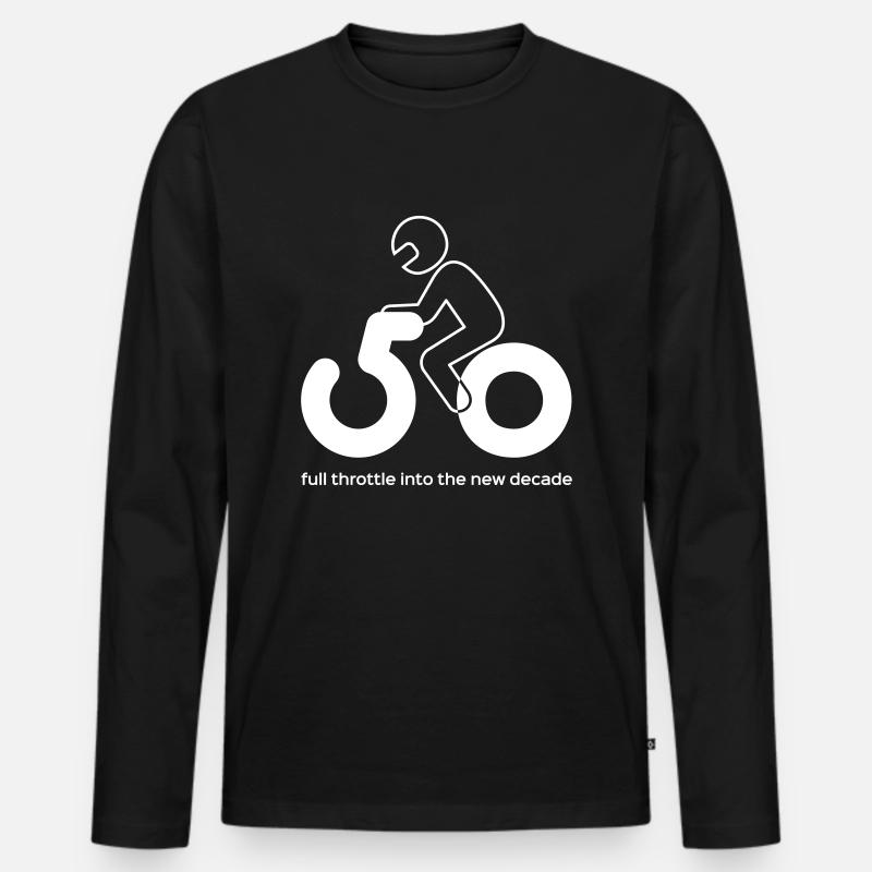 Ein echter Biker wird 50! - Männer Premium Bio Langarmshirt - Schwarz