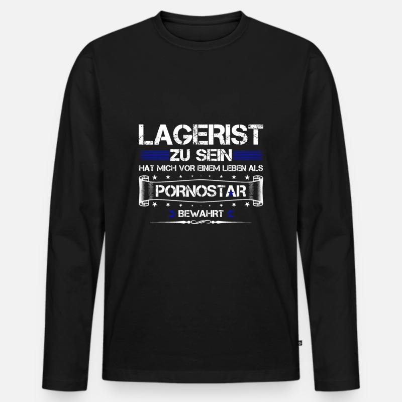 LAGERIST ZU SEIN... - Männer Premium Bio Langarmshirt - Schwarz