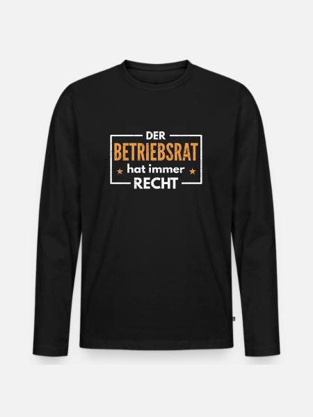 Betriebsrat - Männer Premium Bio Langarmshirt - Schwarz