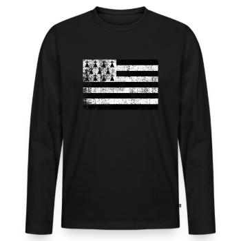 Drapeau Bretons Bretons Vintage - T-shirt manches longues Premium bio Homme - noir - Devant - Nico (187cm)
