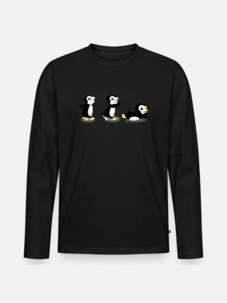 pingurun - Men's Premium Organic Long Sleeve Shirt - black