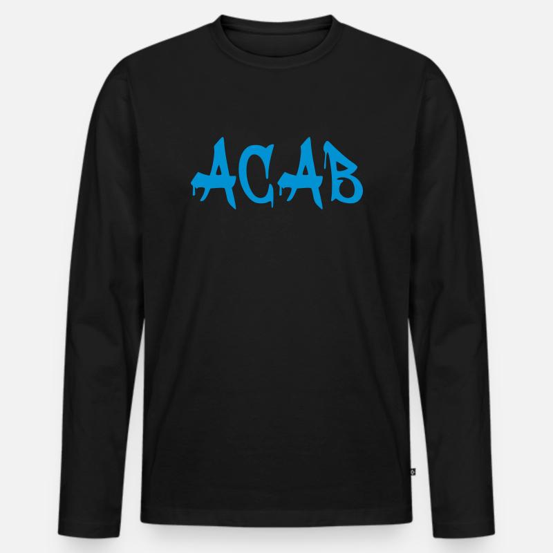 Acab - Männer Premium Bio Langarmshirt - Schwarz