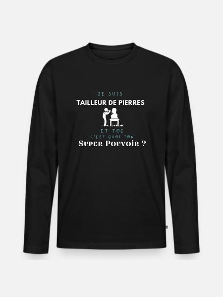 Tailleur de pierre - T-shirt manches longues Premium bio Homme - noir