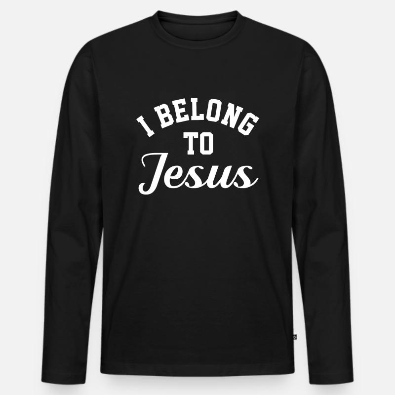 Christliche Sprüche - Männer Premium Bio Langarmshirt - Schwarz