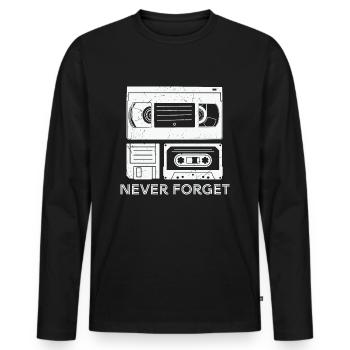 90er Jahre Neunziger Mottoparty Retro - Männer Premium Bio Langarmshirt - Schwarz - Vorne - Nico (187cm)