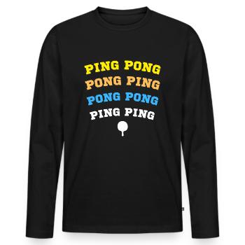 PING PONG HUMOUR PONG PING PONG PONG PING PING - T-shirt manches longues Premium bio Homme - noir - Devant - Nico (187cm)