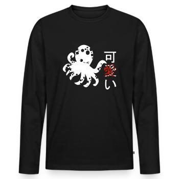 Octopus - Männer Premium Bio Langarmshirt - Schwarz - Vorne - Nico (187cm)