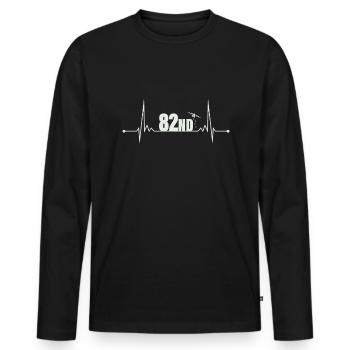 Parachutiste 82ND Heartbeat - T-shirt manches longues Premium bio Homme - noir - Devant - Nico (187cm)