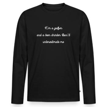 best dad golf shoes brewery craft beer beer tshirt - Männer Premium Bio Langarmshirt - Schwarz - Vorne - Nico (187cm)