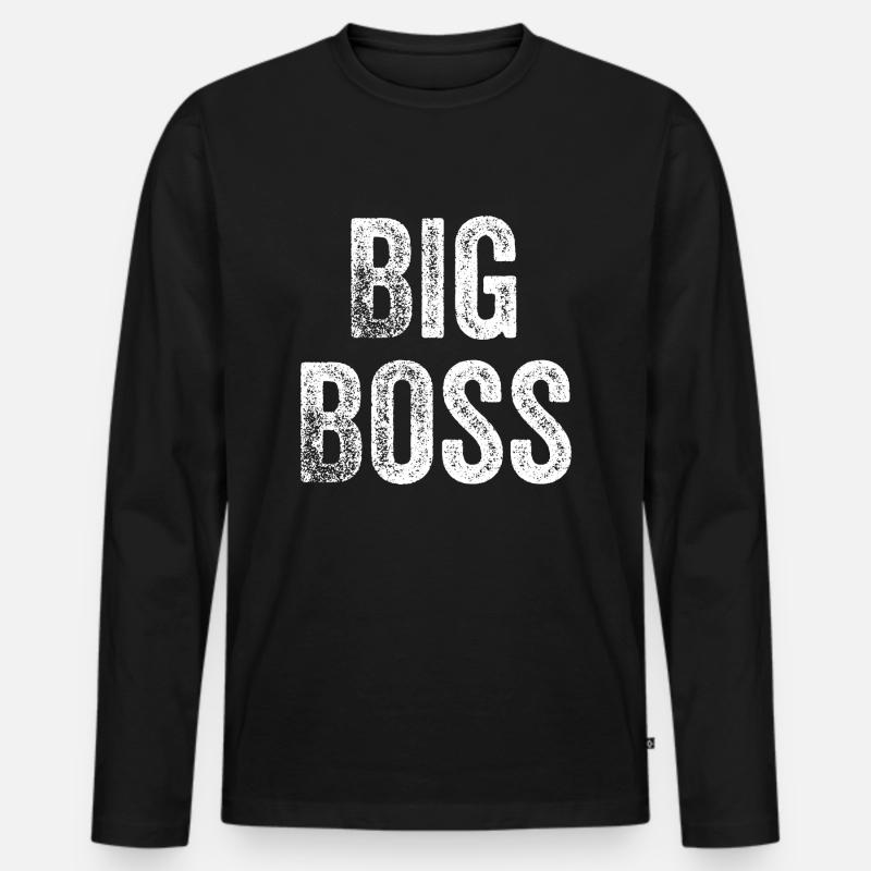 lustiger Chefmanager - Männer Premium Bio Langarmshirt - Schwarz