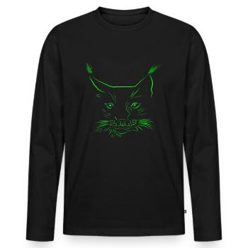 Lynx - extinct species - Men's Premium Organic Long Sleeve Shirt - black - Front - Nico (187cm)