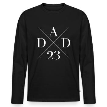 DAD 23 Papa Fathers-to-be Parents - Men's Premium Organic Long Sleeve Shirt - black - Front - Nico (187cm)