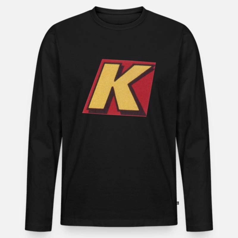 K - Männer Premium Bio Langarmshirt - Schwarz