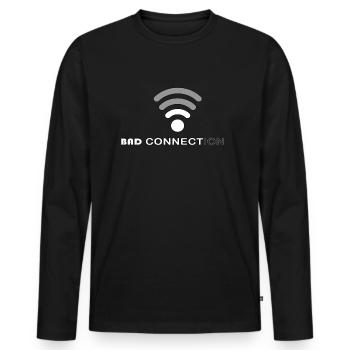 Bad Connection - Men's Premium Organic Long Sleeve Shirt - black - Front - Nico (187cm)