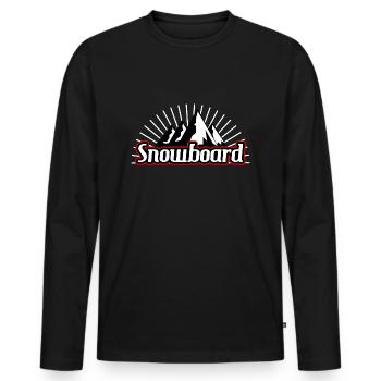 Snowboard Logo Berge Retro - Männer Premium Bio Langarmshirt - Schwarz - Vorne - Nico (187cm)