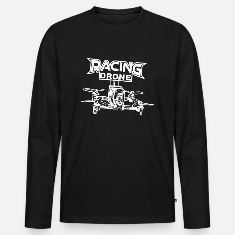 Drone Racing Drone Renn Drohne FPV - Männer Premium Bio Langarmshirt - Schwarz