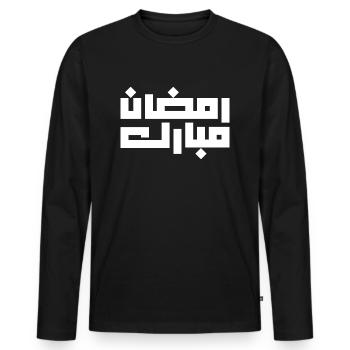Ramadan Mubarak, Ramadan Mubarak 2023 - Männer Premium Bio Langarmshirt - Schwarz - Vorne - Nico (187cm)