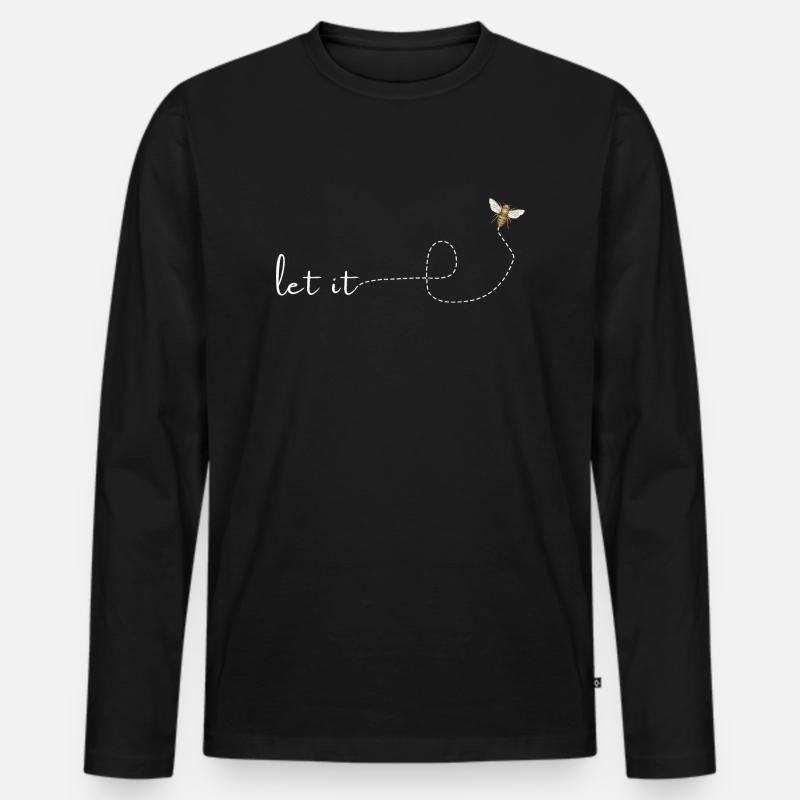let it bee - Männer Premium Bio Langarmshirt - Schwarz