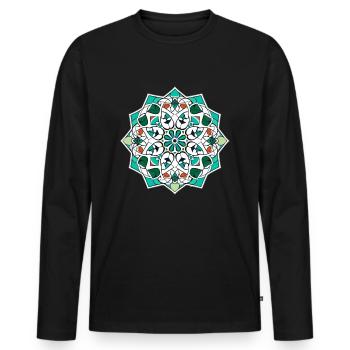 Orientalische Folklore - Männer Premium Bio Langarmshirt - Schwarz - Vorne - Nico (187cm)
