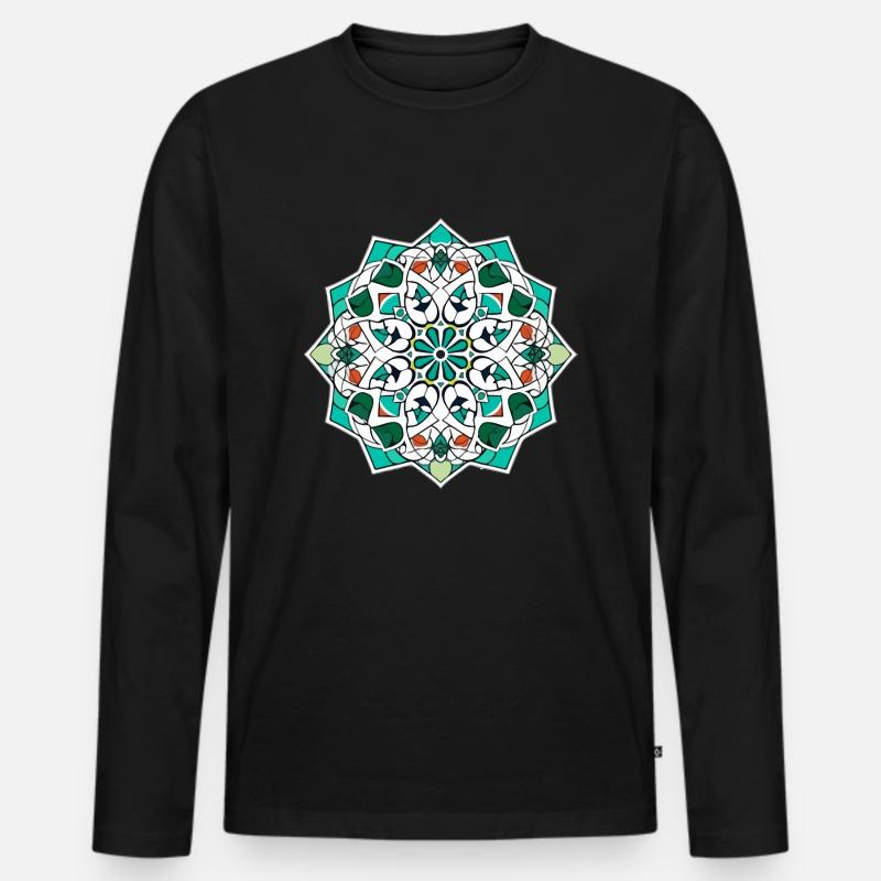 Orientalische Folklore - Männer Premium Bio Langarmshirt - Schwarz
