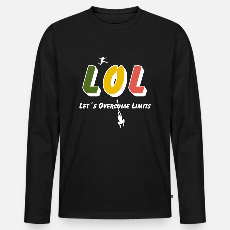 LOL - Let´s Overcome Limits - Männer Premium Bio Langarmshirt - Schwarz