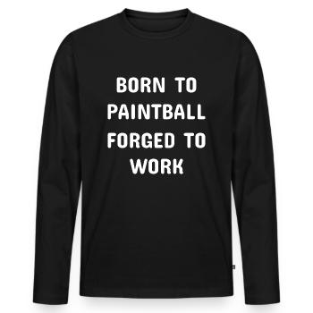 Paintball Airsoft - Männer Premium Bio Langarmshirt - Schwarz - Vorne - Nico (187cm)