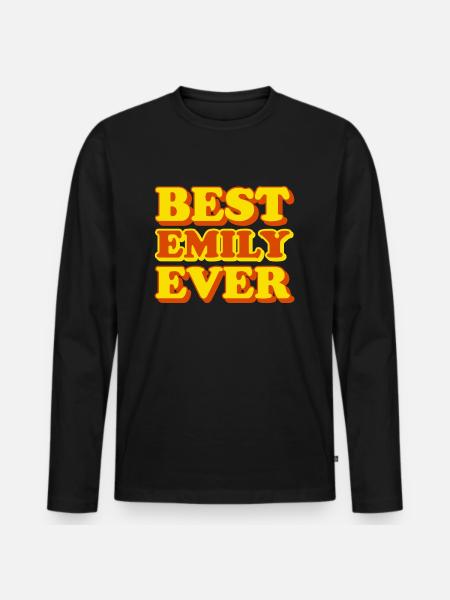 Emily First Name Funny Gift - Men's Premium Organic Long Sleeve Shirt - black