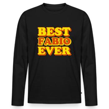 Fabio First Name Funny Gift - Men's Premium Organic Long Sleeve Shirt - black - Front - Nico (187cm)