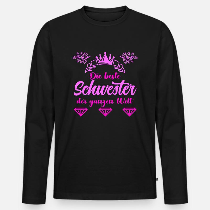 beste schwester - Männer Premium Bio Langarmshirt - Schwarz