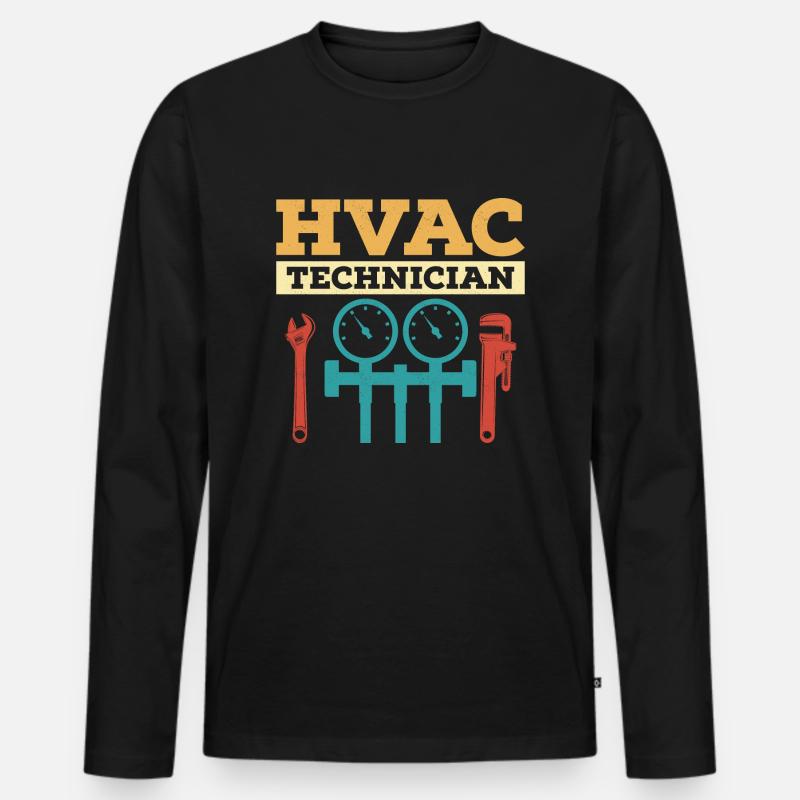 HVAC Technician AC Tech Installer - Men's Premium Organic Long Sleeve Shirt - black