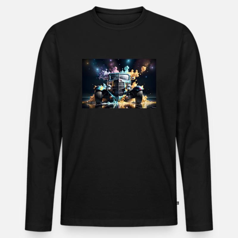 Hot Rod #2 - Männer Premium Bio Langarmshirt - Schwarz