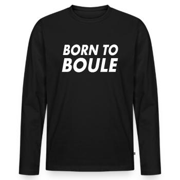 Boule Spruch Hobby - Männer Premium Bio Langarmshirt - Schwarz - Vorne - Nico (187cm)