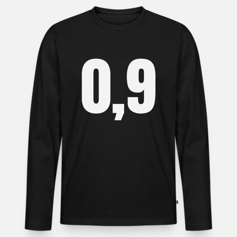 0,9 - Männer Premium Bio Langarmshirt - Schwarz