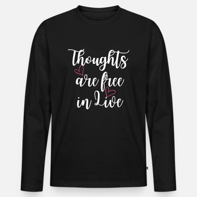 Thoughts are free - Männer Premium Bio Langarmshirt - Schwarz