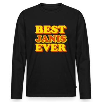 Janis Vorname Lustiges Geschenk - Männer Premium Bio Langarmshirt - Schwarz - Vorne - Nico (187cm)