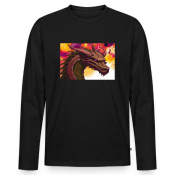 Dragon DC0 - T-shirt manches longues Premium bio Homme - noir - Devant - Nico (187cm)